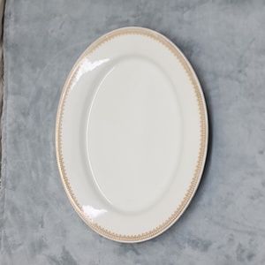 White Ironstone J&G Meakin, Hanley England - Deep Oval Serving Platter